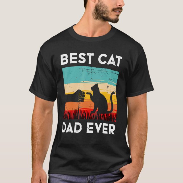 Camiseta Best Cat Dad Ever Funny Cat (Frente)