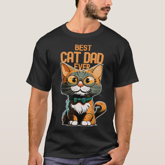 Camiseta Best Cat Dad Ever Kitty Kitten  Daddy Father s Day (Frente)