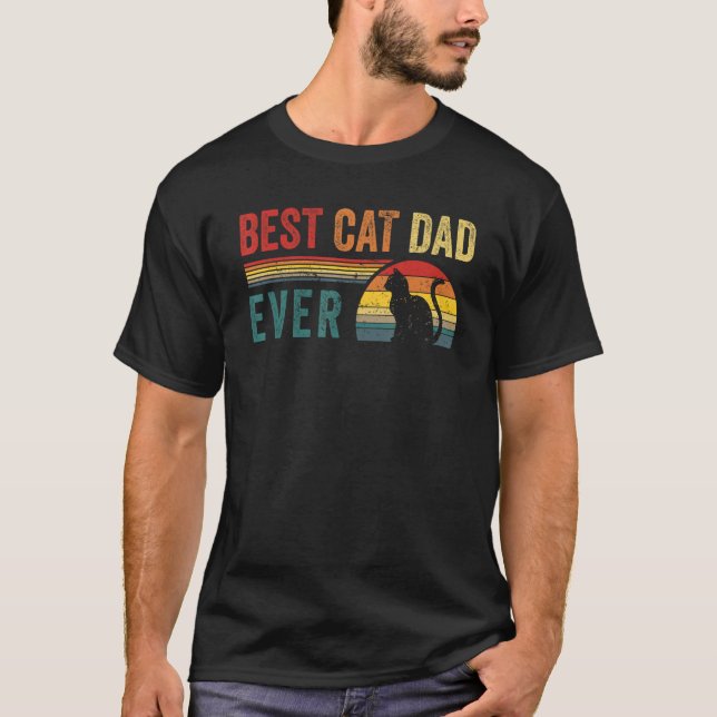 Camiseta Best Cat Dad Ever Papa Daddy Cat Lover Father's Da (Frente)