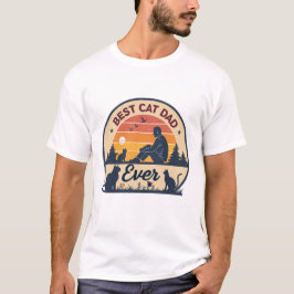 Camiseta Best Cat Dad Ever | Retro Vintage Sunset Cat Lover