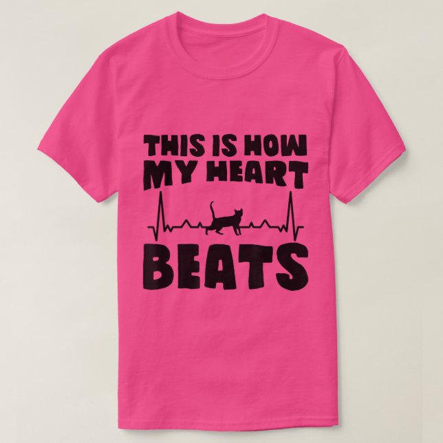 Camiseta Best Cat Dad This Is How My Heart Beats Kitty Chri (Frente do Design)