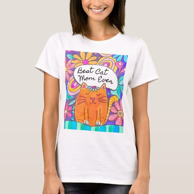 Camiseta Best Cat Mom Ever Cat Gift Tee Shirt (Frente)