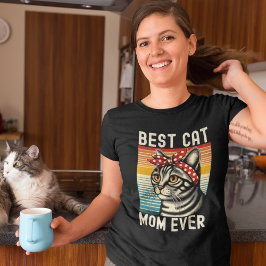 Camiseta Best Cat Mom Ever - Cute Kitten Design