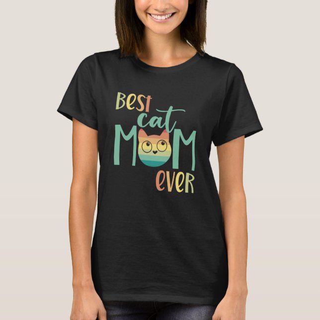 Camiseta Best Cat Mom Ever Retro Cat Mom Best Cat Mom Vinta (Frente)