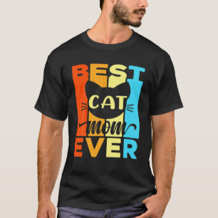 Camiseta Best Cat Mom Ever With Retro Vintage For Women Mot