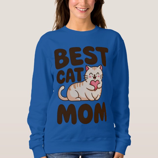 Camiseta BEST CAT MOM for Cat Lovers and Pet Moms (Frente)