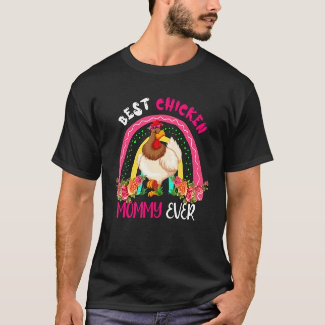 Camiseta Best Chicken Mommy Ever Cute Chicken Bow Tie Mothe (Frente)