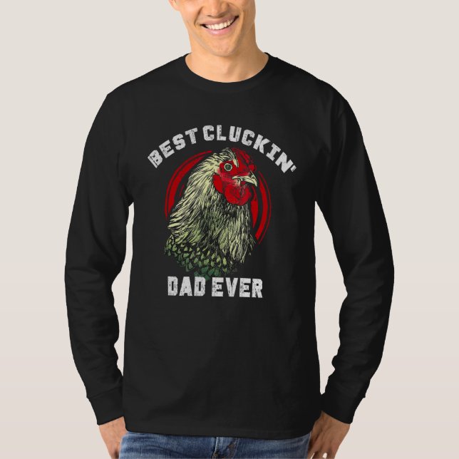 Camiseta Best Cluckin' Dad Ever Chicken Lover Men Boys Fath (Frente)