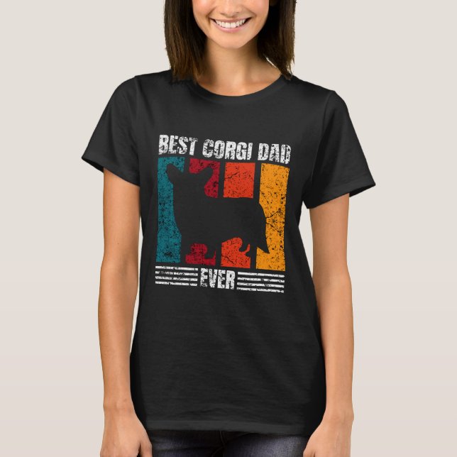 Camiseta Best Corgi Dad Ever Distressed (Frente)