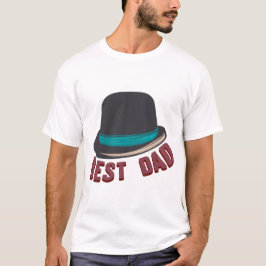 Camiseta best dad chapeau melon famille papa humour 9