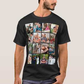 Camiseta Best Dad Ever 16 Photo Collage Personalized Father
