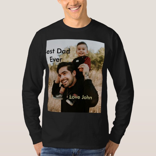 Camiseta Best dad ever father's dad gift photo name simple  (Frente)