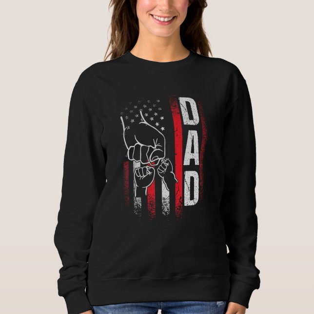 Camiseta Best Dad Ever Fist Bump Dad American Flag Father s (Frente)