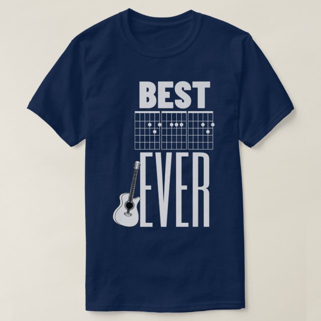 Camiseta Best Dad Ever Guitar Player Chord NotesGuitar130 (Frente do Design)