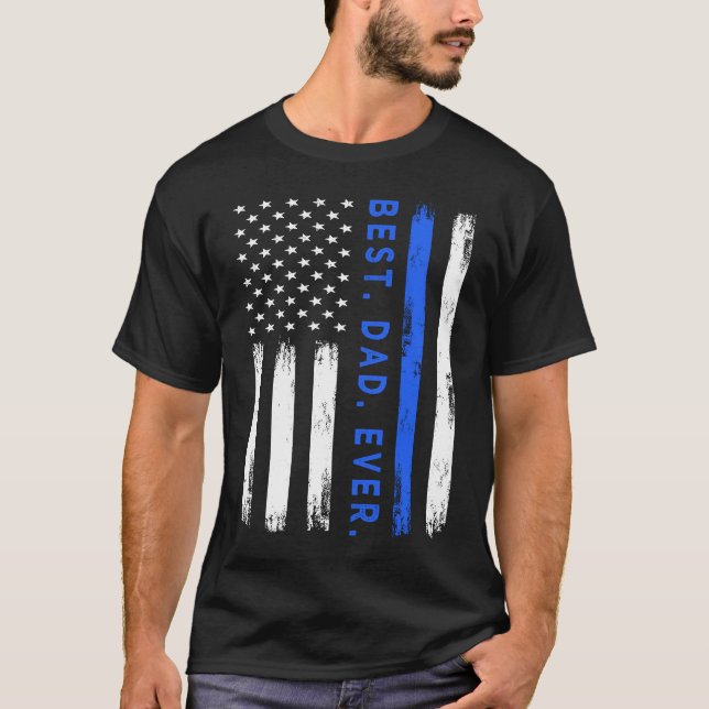 Camiseta Best dad ever Police officer  Father's day Police (Frente)
