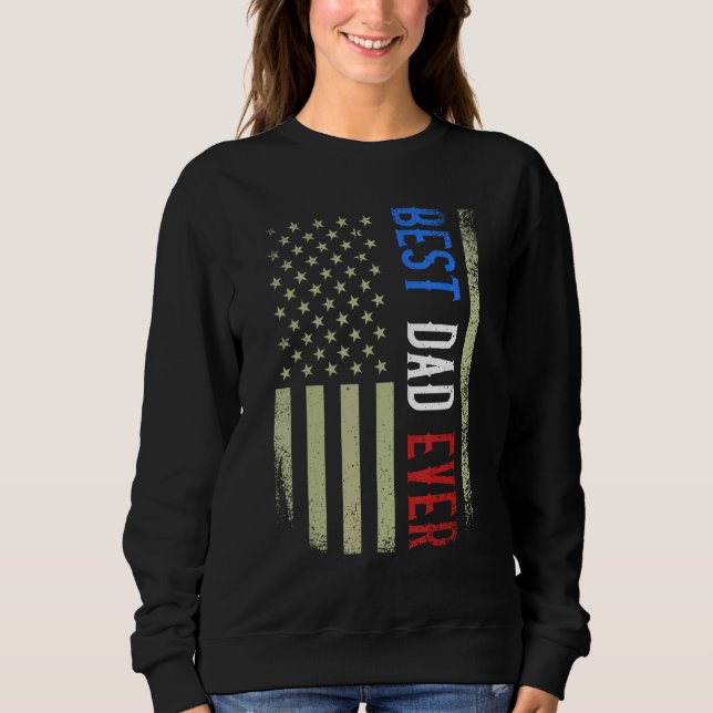 Camiseta Best Dad Ever US American Flag Father s Day Papa D (Frente)