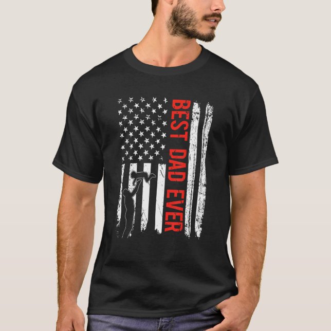 Camiseta Best Dad Ever With US American Flag Gift Fathers D (Frente)