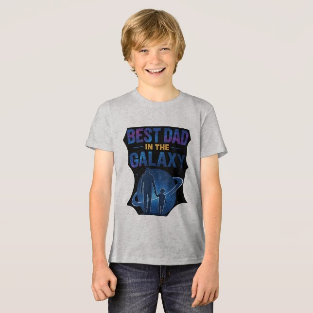 Camiseta Best Dad in the Galaxy – Father and Son Earth (Frente Completa)