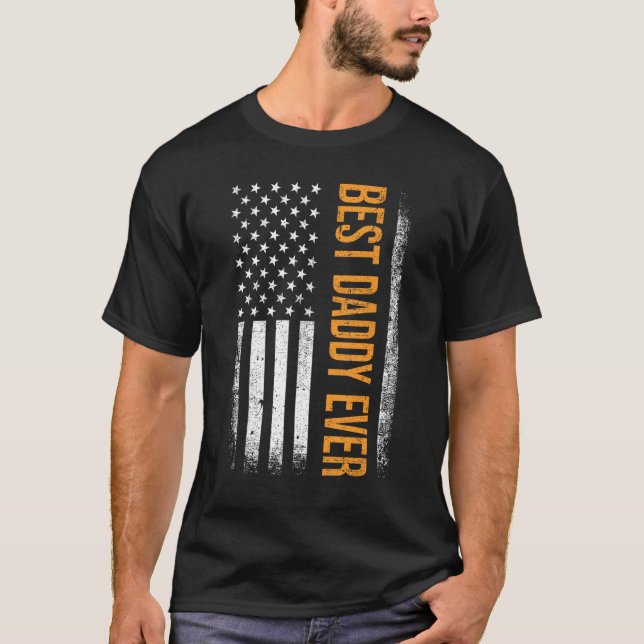 Camiseta Best daddy ever US american flag for father s day (Frente)