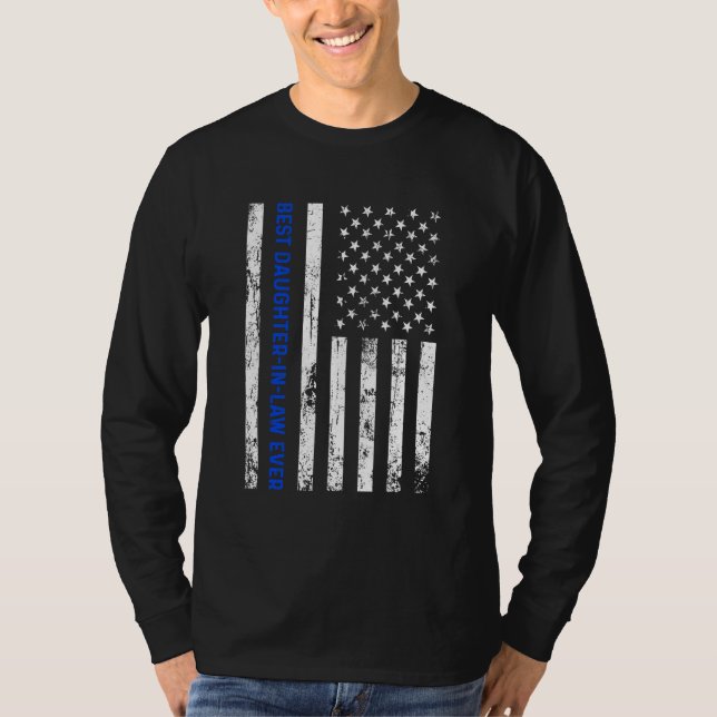 Camiseta Best Daughter In Law Ever Retro American Flag Boys (Frente)