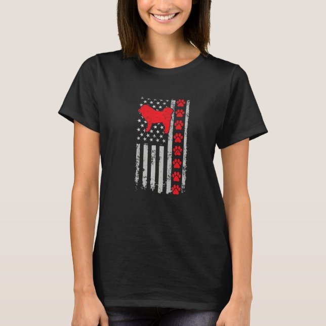 Camiseta Best Firefighter Do Khyi Mom Dad Ever Us Flag Dog  (Frente)