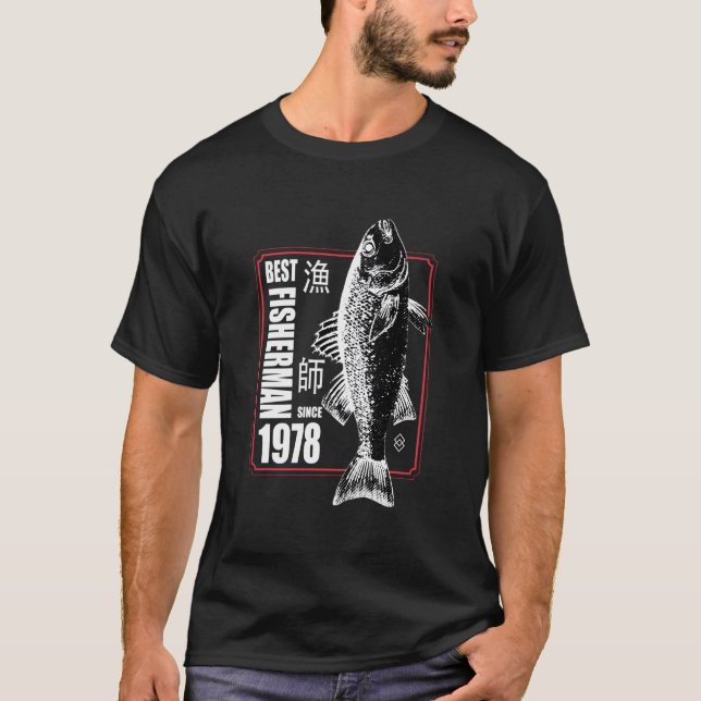 Camiseta Best Fisher Since 1978 Fishing 45Th 45 (Frente)