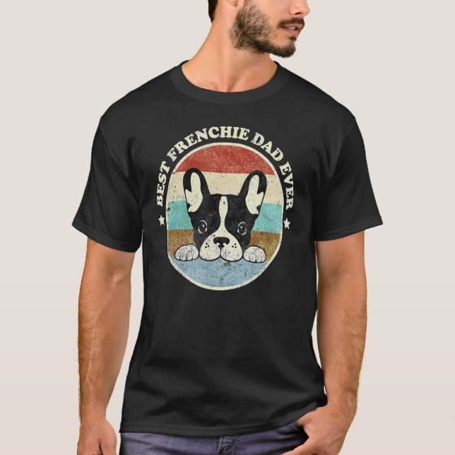 Camiseta Best Frenchie Dad Design Men Father French Bulldog (Frente)