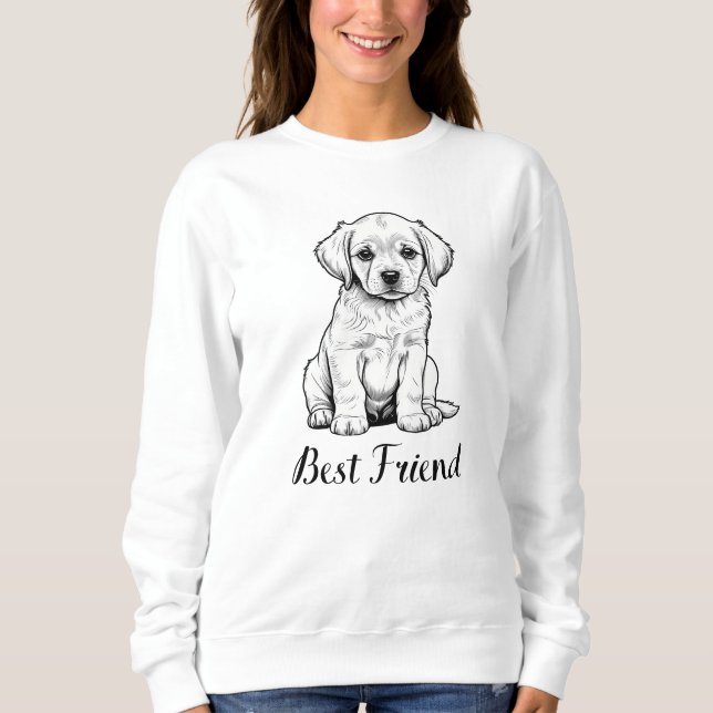 Camiseta Best Friend Puppy Sketch - Adorable Dog Art (Frente)