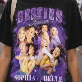 Camiseta Best Friends Retro Y2K Bootleg Roxa BFF R