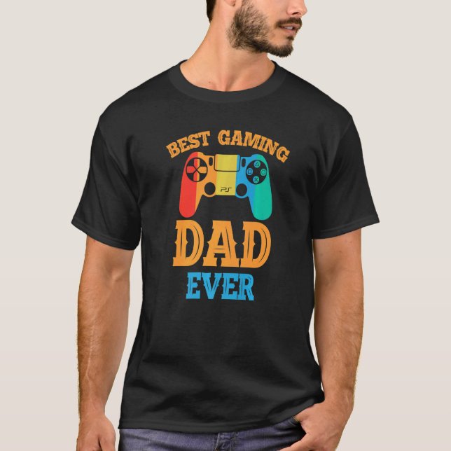 Camiseta Best Gaming Dad Ever  Dad Design Cute Father Quote (Frente)