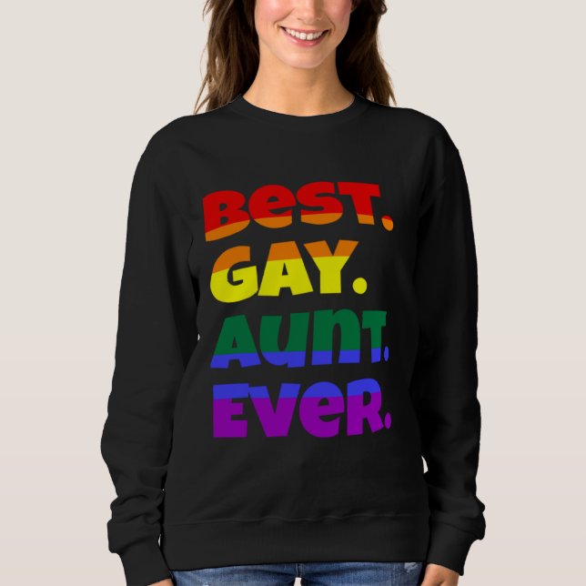 Camiseta Best Gay Aunt Ever LGBTQ Gay Pride Flag Month Rain (Frente)