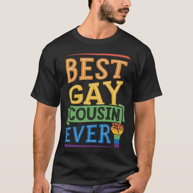 Camiseta Best Gay Cousin Ever Cute  Gay Pride Family (Frente)