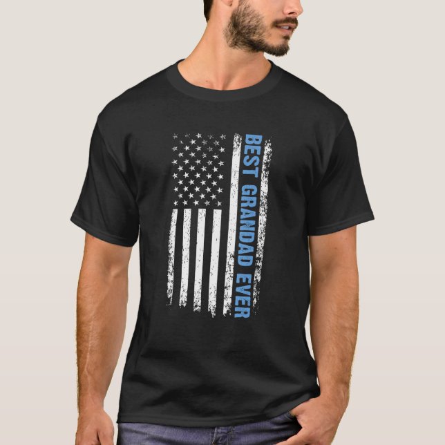Camiseta Best Grandad Ever 4th Of July American Flag USA Pa (Frente)