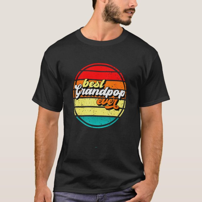 Camiseta Best Grandpop Ever Father s Day Grandpa Retro Vint (Frente)
