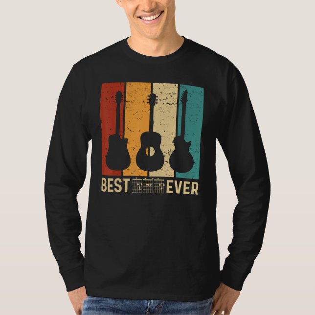 Camiseta best guitar dad ever chords best dad guitar dad Re (Frente)
