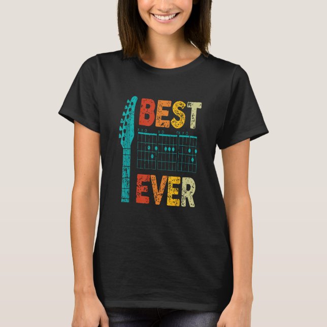 Camiseta Best guitar dad ever guitar chords for guitar (Frente)