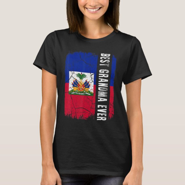 Camiseta Best Haitian Grandma Ever Haiti Flag Mother's Day (Frente)