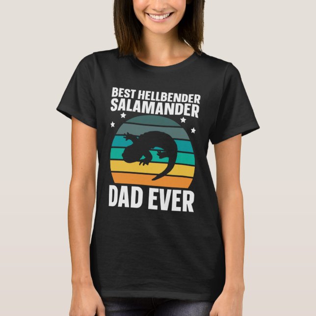 Camiseta Best Hellbender Salamander Dad Biologist Retro (Frente)