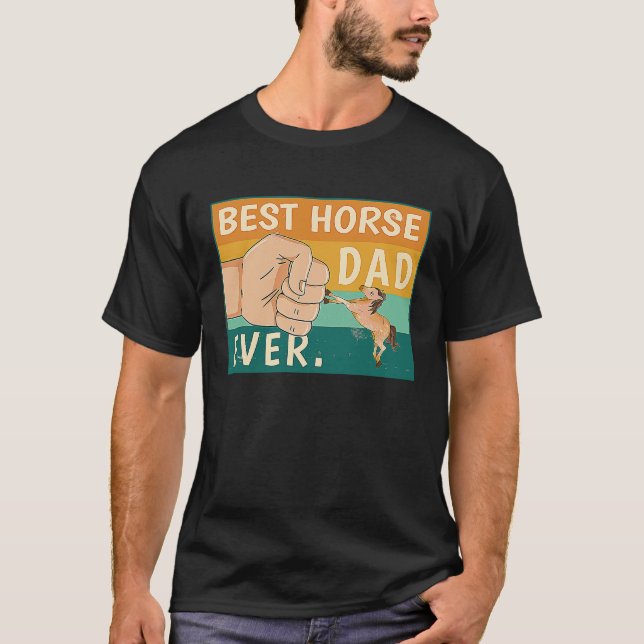 Camiseta Best Horse Dad Ever Riding Stalion  Ranch Father´s (Frente)