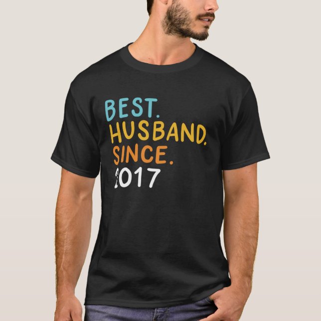 Camiseta Best Husband Since 2017 Marriage Anniversary Husba (Frente)
