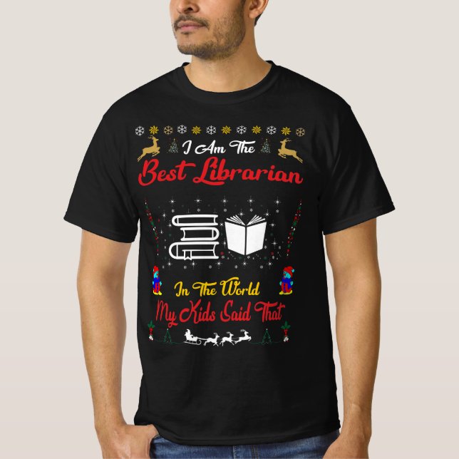 Camiseta Best Librarian Christmas (Frente)