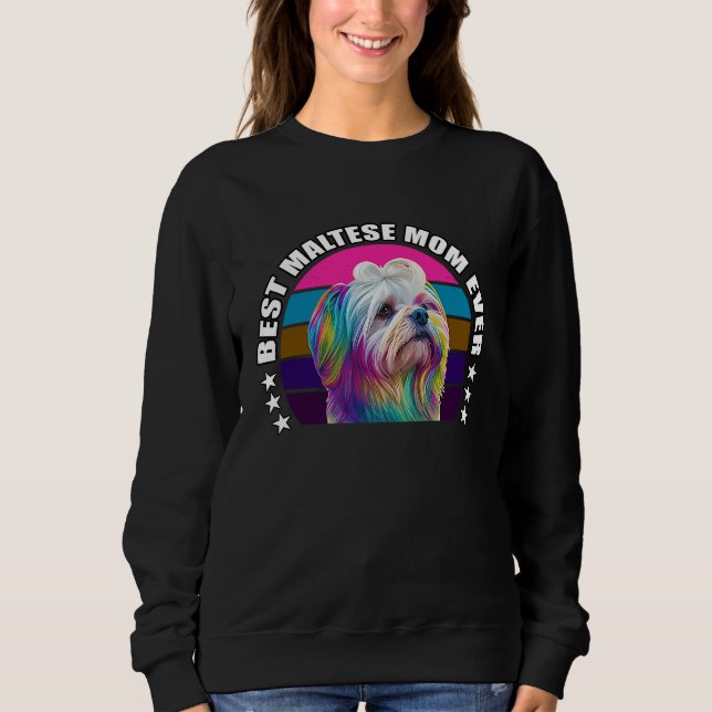 Camiseta Best Maltese Mom Ever Cute Maltese Mom Dog  Pop  2 (Frente)