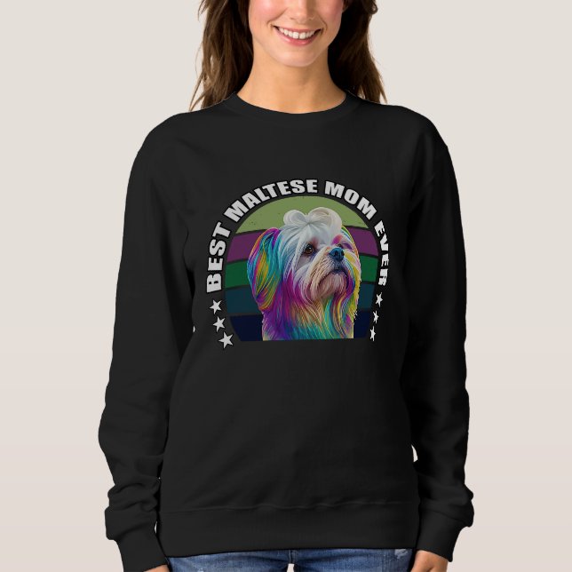 Camiseta Best Maltese Mom Ever Cute Maltese Mom Dog  Pop  7 (Frente)