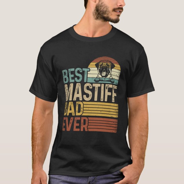 Camiseta Best Mastiff Dad Ever Retro Fathers Day (Frente)