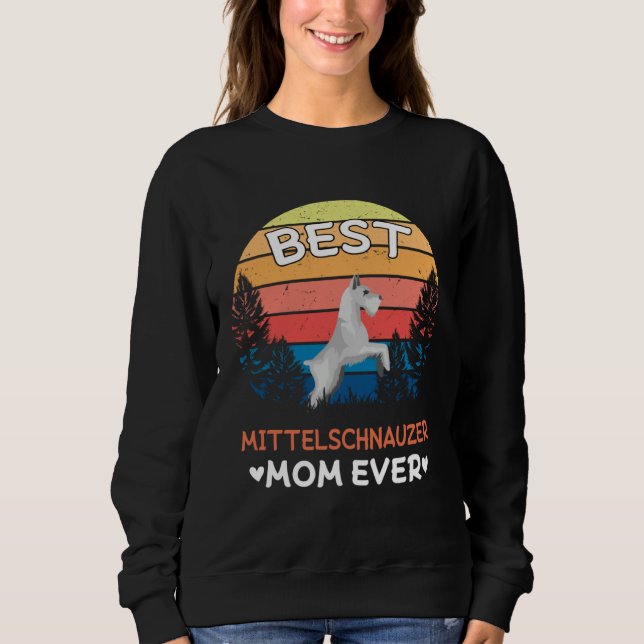 Camiseta Best Mittelschnauzer Mom Ever Retro Vintage (Frente)