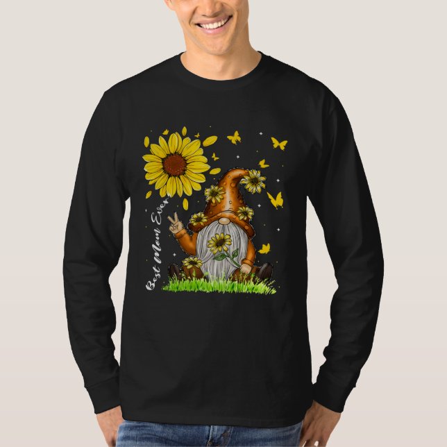 Camiseta Best Mom Ever Sunflower Gnome  Cute Mother s Day (Frente)