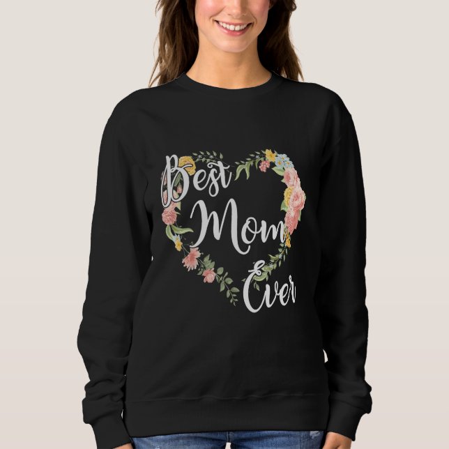 Camiseta Best Mom Ever Tie Dye Mommy Heart Floral Mother s  (Frente)