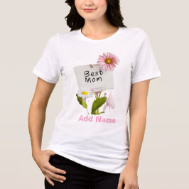 Camiseta Best Mom Floral Pink Daisy Mother's Day Gift 