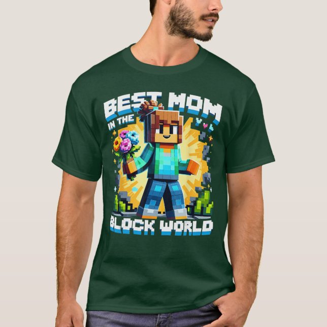 Camiseta Best Mom in the Block World Piel Gaming Mother Day (Frente)