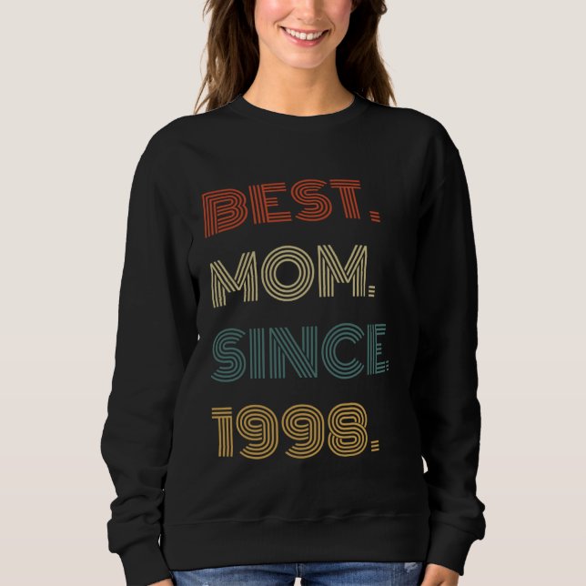 Camiseta Best Mom Since 1998 Outfit  for Her Women Retro Vi (Frente)
